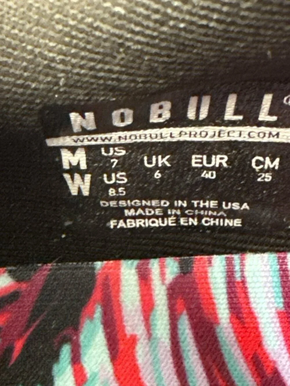 NOBULL Trainer Floral Outsole Sneakers Size M7 W8.5 Black Training Shoes